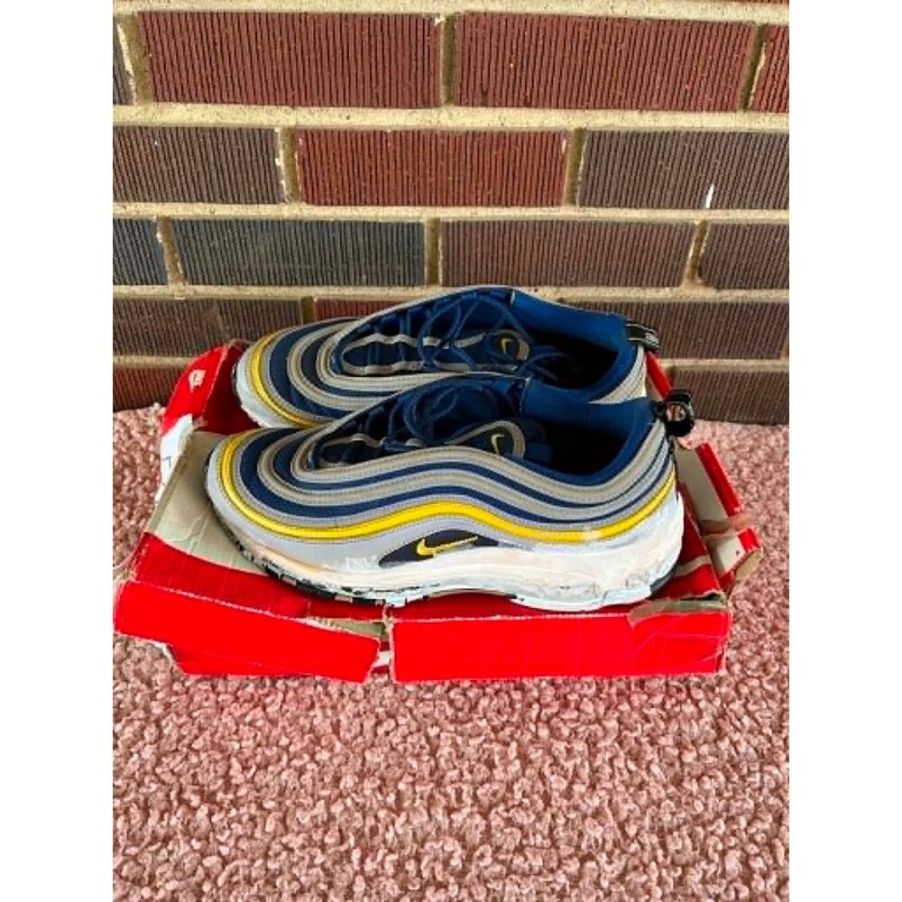 Nike air max 97 yellow stripe and blue stripe men's Michigan tour sneakers